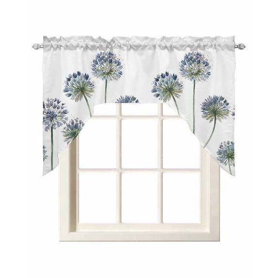 Botanical Flowers Swag Valances for Windows, Small Curtains Drapes, Simple Country Wild Florals Plants Kitchen Window Curtains Over Sink Window Treatment Valance for Bedroom/Bathroom 56"x36"