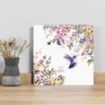 thumbnail image 1 of Botanical Flowers Wall Art Painting on Canvas, Watercolor Floral Bird Butterfly Canvas Art Home Prints Wall Art Framed Modern Artwork for Living Room Bedroom Wall Decor 12x12in, 1 of 9