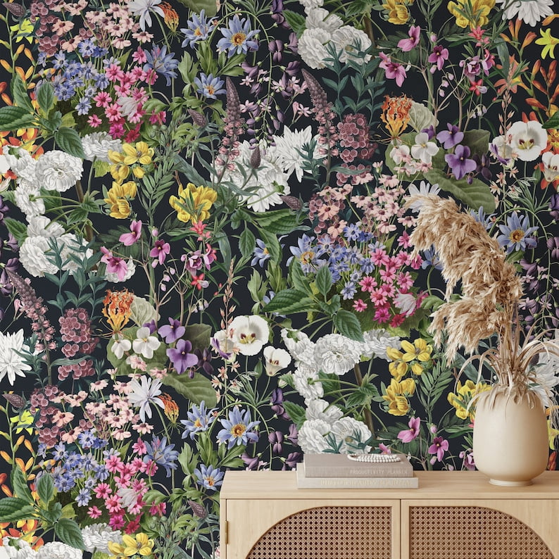 Botanical Flowers Wallpaper - Walmart.com