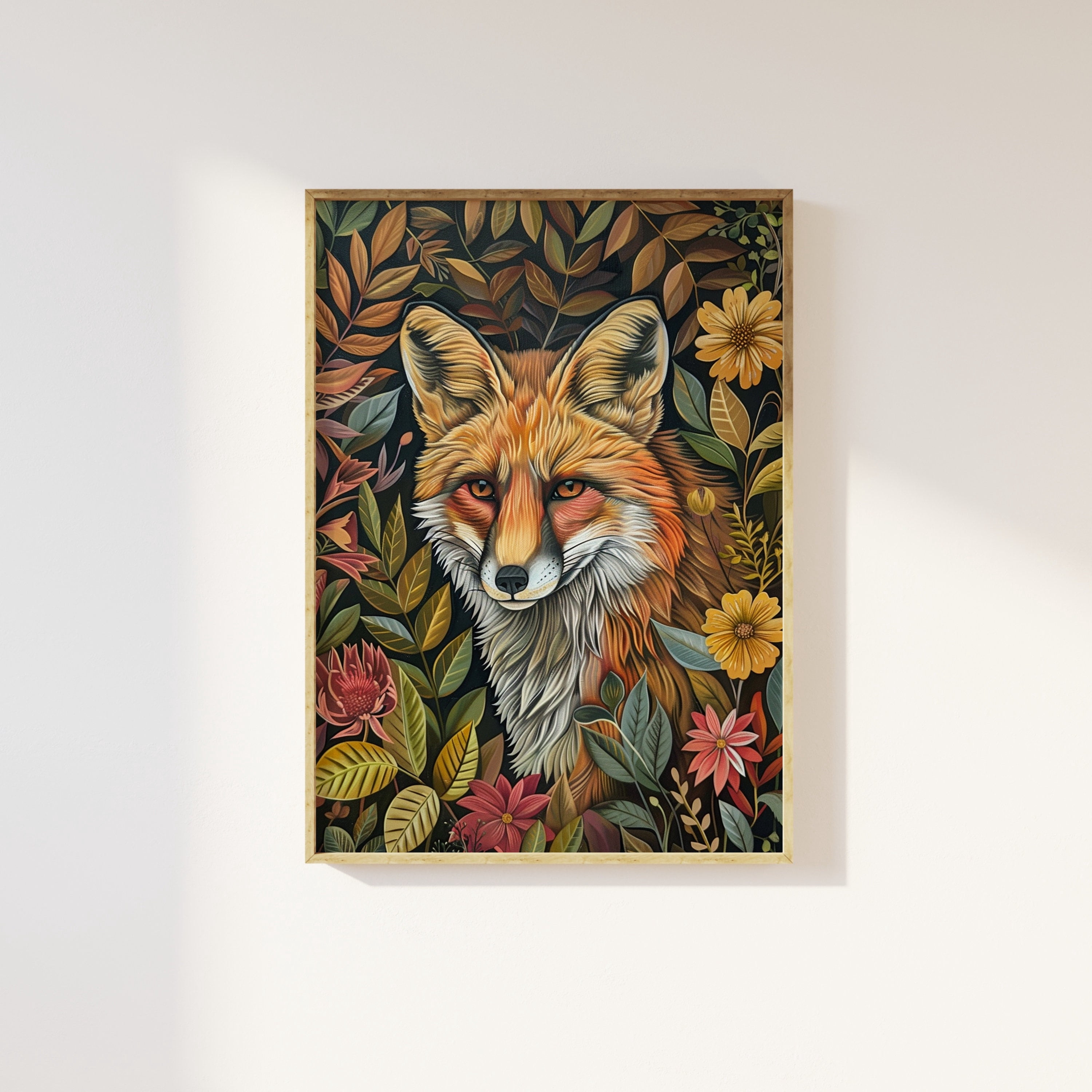Botanical Fox William Morris style art print | foliage, botanical ...