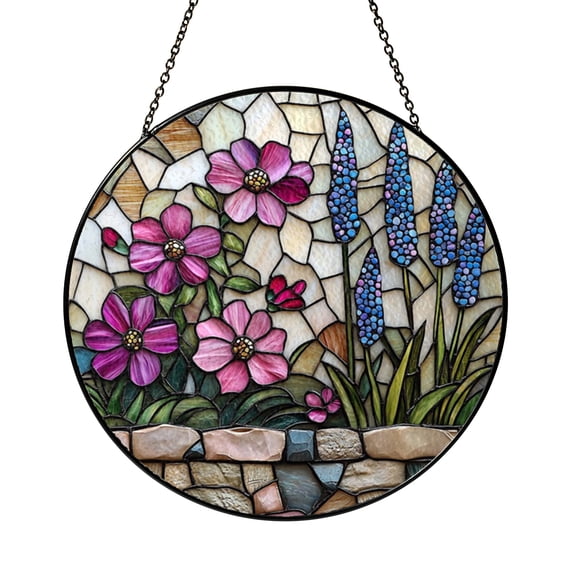 Botanical Foxglove Stained Glass Suncatcher – Home Window Decor1701