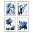 thumbnail image 1 of Botanical Framed Prints Wall Art Set of 4,Flowers Plants Framed Wall Art,Blue Tulip X-Ray Flower Wall Art,12x16 Botanical Wall Art with Blue Watercolor Flowers Deckled Edge Print for Bedroom, 1 of 6