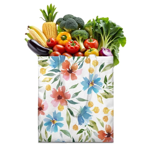 Botanical Garden Canvas Tote Bag – Rustic Farmhouse Style, Reusable and Durable