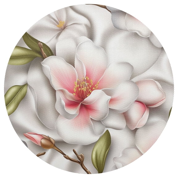 Botanical Garden Design 15.4in Diameter PVC Plate Mat, Heat-Resistant and Cuttable, Kitchen Decor