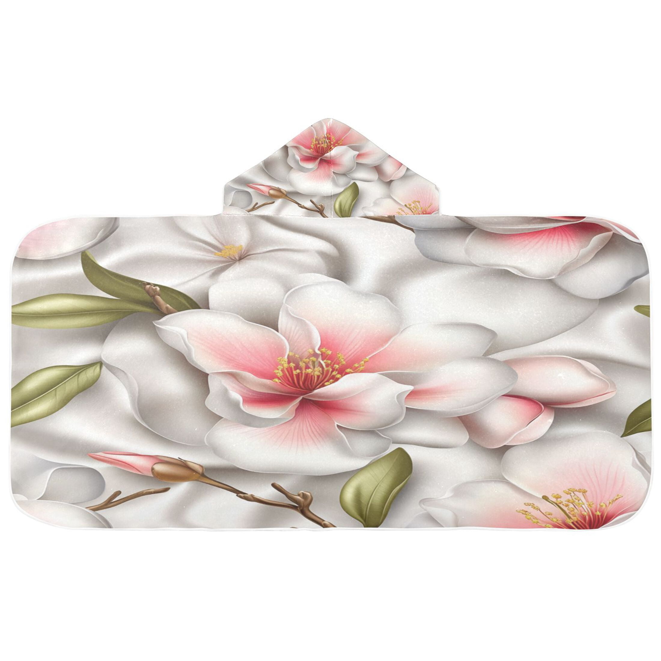 Botanical Garden Design 50x23.5" Baby Hooded Bath Towel Poncho, Quick-Dry and Triangle Pocket, Kids' Essential