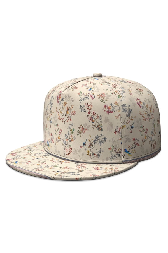 Botanical Garden Flat Brim Hat - Adjustable Hip Hop Baseball Cap