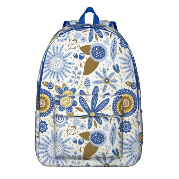 Botanical Garden Print Canvas Bookbag – Artistic Floral Backpack for College, Work, and Travel, with Oxford Material and Anti-theft Zippers