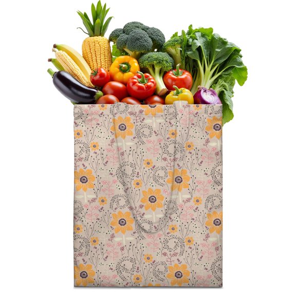 Botanical Garden Print Reusable Shopping Bag - Compact Folding Design & Durable Fabric
