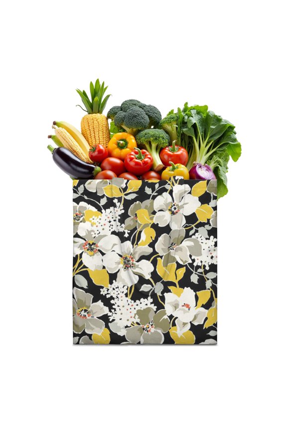 Botanical Garden Print Reusable Tote Bag - Spacious & Machine Washable Grocery Bag