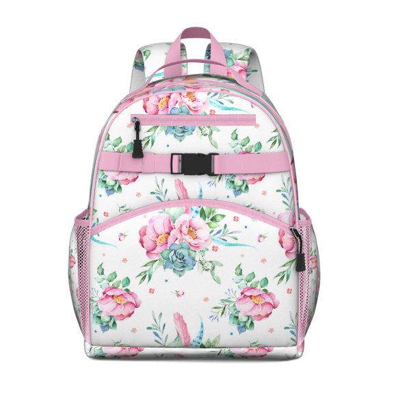 Botanical Garden Print Toddler Backpack Spacious Durable School Backpack with Chest Strap Adjustable Shoulder Straps for Daily Use