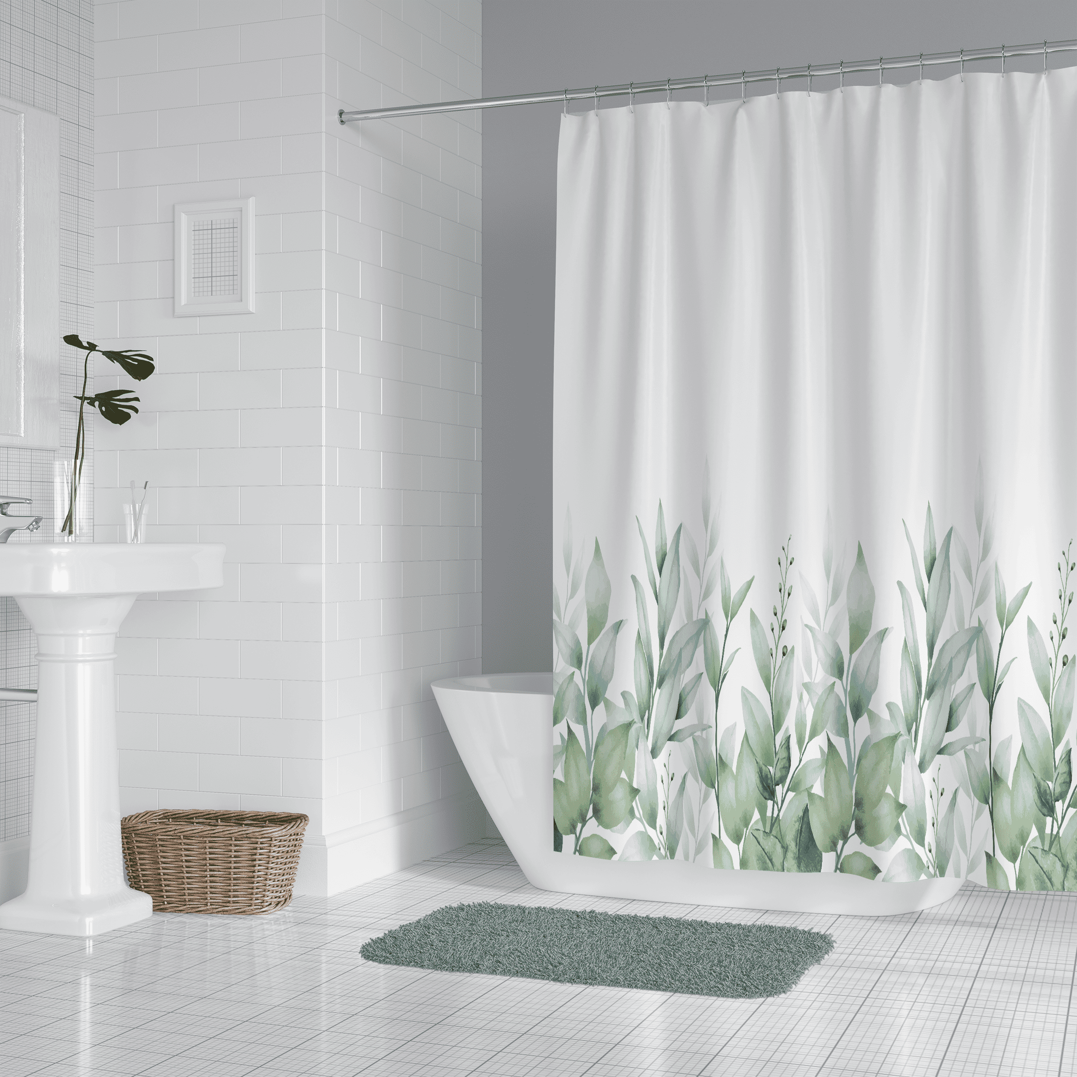 Botanical Garden Shower Curtain + Medium Weight Liner