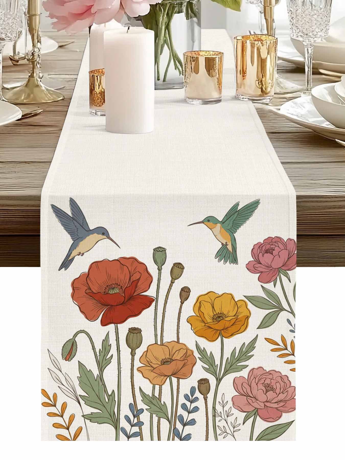 Kitchen Table Toppers Botanical Garden Table Runners 120 Inches Long Country Yellow ...