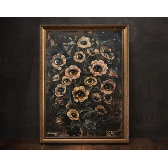 Botanical Goth Poster Victorian Gothic Home Decor Witchy Goth Room Dark Cottagecore Macabre Wall Art Surreal Collage Forestcore M23 , Poster Print Only