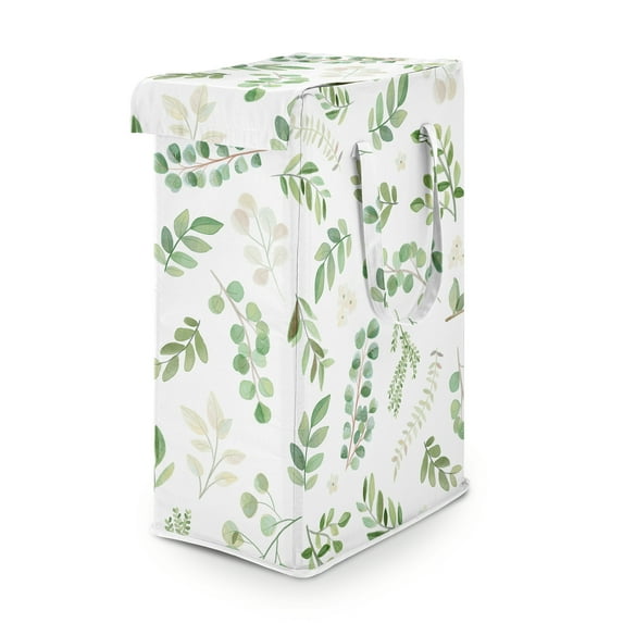 Botanical Green Foldable Laundry Hamper with Handles Boy or Girl Gender Neutral Unisex by Sweet Jojo Designs