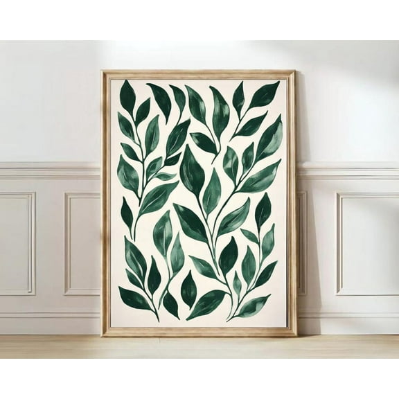 Botanical Green Leaves Floral Calm Zen Spring Gallery Print, Unframed Paper Print Size 8x12