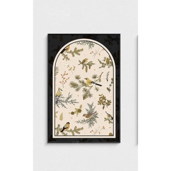 Botanical Harmony Antique Botanical & Bird Art Print