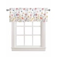 thumbnail image 1 of Botanical Herb Linen Curtain Valance for Bedroom/Bathroom/Kitchen/Office/Living/Dining Room Windows,Vintage Flower Watercolor Simple White Rod Pocket Topper Drapes Decorative Cafe Drapery Panel 42x18, 1 of 6