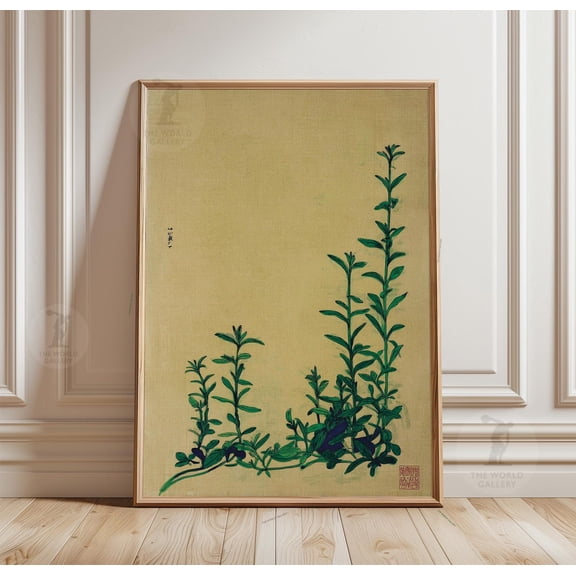 Botanical Herb Poster Plant Wall Art Minimal Green Botanical Illustration Print 1