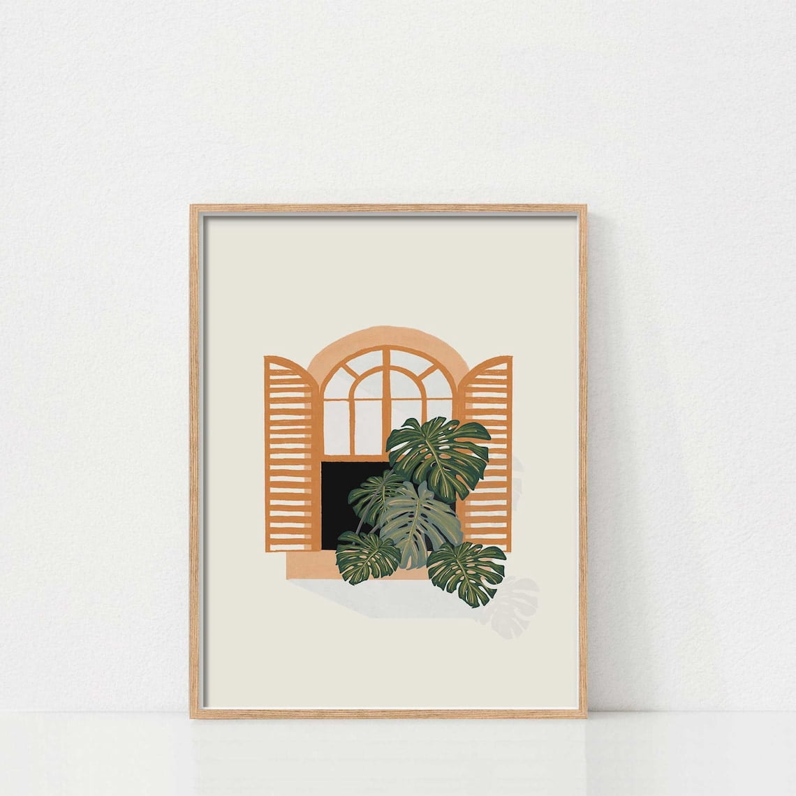 Botanical House Plant Art Poster Monstera Wall Boho Posterwindow Poster ...