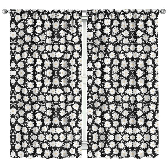 Botanical Inspired Curtains 42Wx84L, Rod Pocket Blackout Drapes 2 Panels for Bedroom, Living Room or Small Spaces