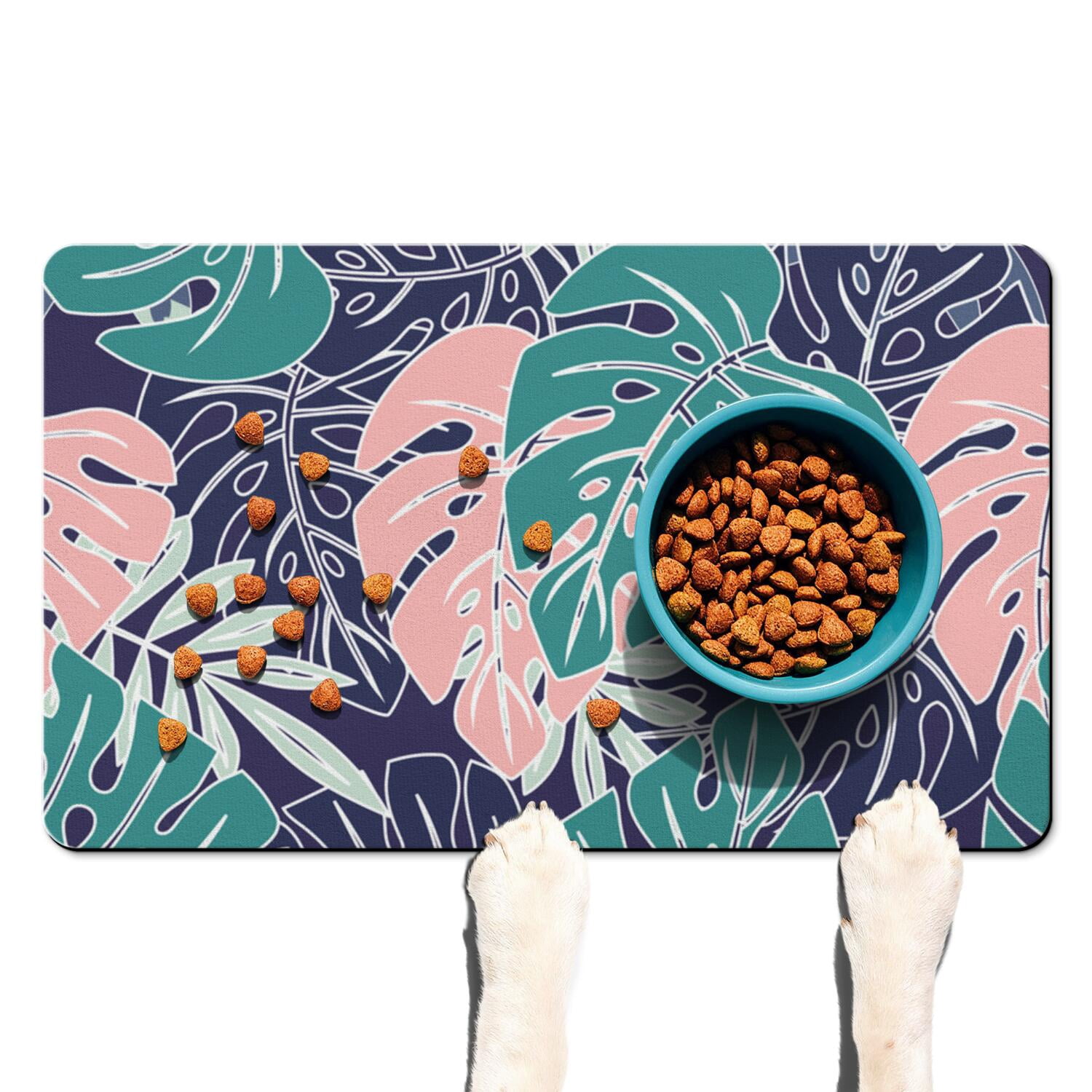 Botanical Jungle Leaves Dog Food Mat Featuring Vibrant Tropical Floral ... - What Absorbent Leaves Safe For Dogs