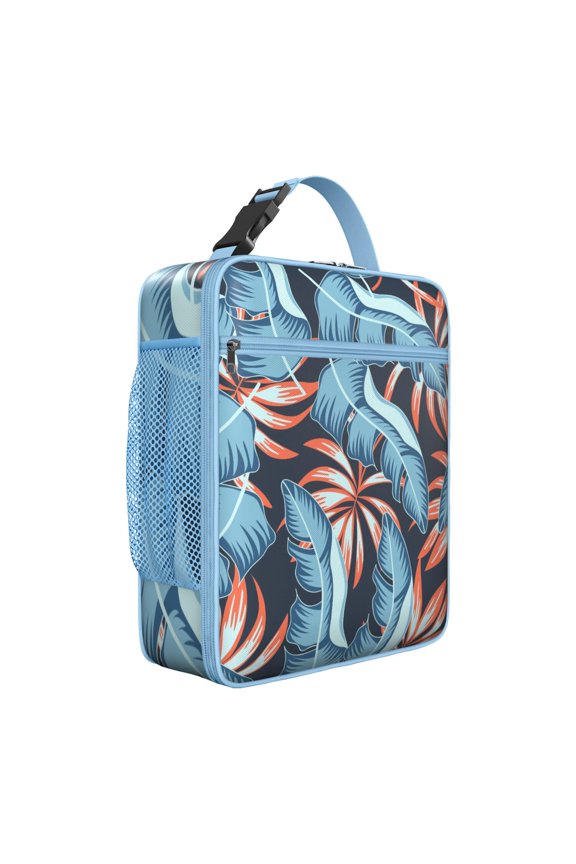 Botanical Jungle Leaves Summer Hawaiian Insulated Lunch Bag Tropical Floral Hawaiian Print Jungle Leaves Exotic Floral Summer Beach Hawaiian Hibiscus Palm Leaf and Exotic Flowers Tropical Boho Beach