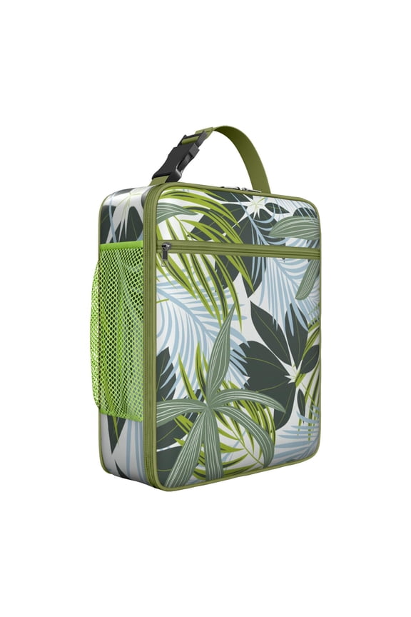 Botanical Jungle Leaves Summer Hawaiian Insulated Lunch Bag Tropical Floral Hawaiian Print Jungle Leaves Exotic Floral Summer Beach Hawaiian Hibiscus Palm Leaf and Exotic Flowers Tropical Boho Beach