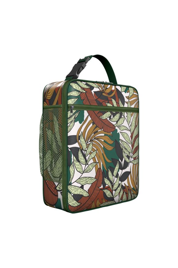 Botanical Jungle Leaves Summer Hawaiian Insulated Lunch Bag Tropical Floral Hawaiian Print Jungle Leaves Exotic Floral Summer Beach Hawaiian Hibiscus Palm Leaf and Exotic Flowers Tropical Boho Beach