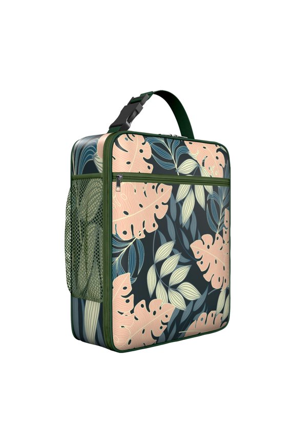 Botanical Jungle Leaves Tropical Boho Insulated Lunch Bag – Tropical Floral Hawaiian Print Jungle Leaves Exotic Floral Summer Beach Hawaiian Hibiscus Summer Hawaiian Palm Leaf Resort Tote