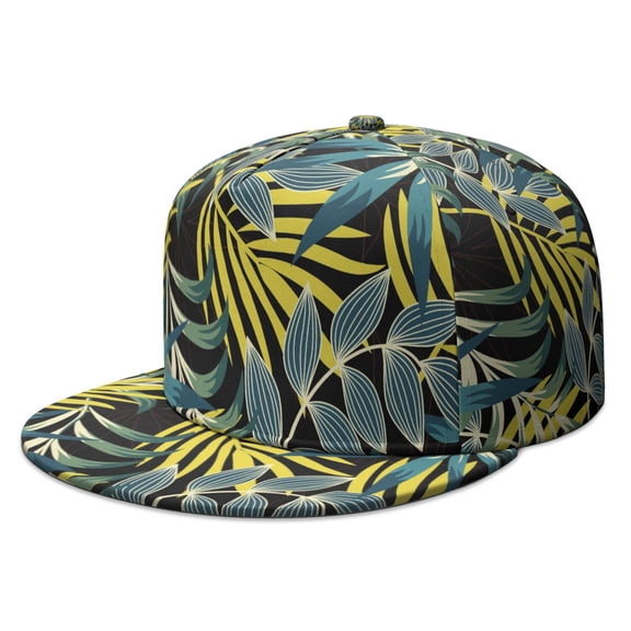 Botanical Jungle Leaves Trucker Hat - Trendy Flat Visor Cap for Traveling & Social Gatherings | Modern Aesthetic