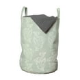 thumbnail image 1 of Botanical Laundry Bag, Continuous Abstract Flowers Illustration Print in Pastel Nature Tones, Basket with Handles Drawstring Closure for Laundromats, 13" x 19", Pale Sage Green White, by Ambesonne, 1 of 4