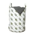 thumbnail image 1 of Botanical Laundry Bag, Diagonal Symmetric Olive Branches Pattern on Plain Background, Hamper Basket with Handles Drawstring Closure for Laundromats, 13" x 19", Evergreen Olive Green, by Ambesonne, 1 of 4