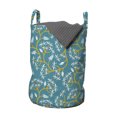 thumbnail image 1 of Botanical Laundry Bag, Nature Botanic Jungle Themed Repeating Leaves and Branches Pattern, Basket with Handles Drawstring Closure for Laundromats, 13" x 19", Petrol Blue and Orange, by Ambesonne, 1 of 4