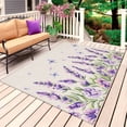 thumbnail image 1 of Botanical Lavender Floral Outdoor Rug 4x6 Ft, Non Slip Washable Area Rug, Purple Flowers Butterfly Beige Patio Rugs Carpet Runner, Large Floor Mat for Indoor/Outdoor Deck Porch Camping, 1 of 8