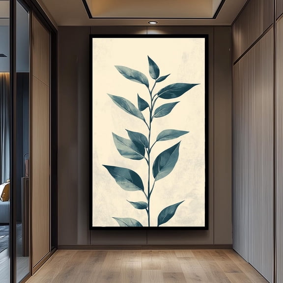 Botanical Leaf Art Hand-Drawn Vintage Greenery Poster, Unframed Poster