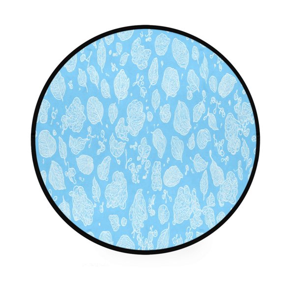 Botanical Leaf Collection Memory Foam Bath Mat 36" Absorbent Rug with Non Slip Base and 4 Bonus Pads