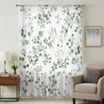 thumbnail image 1 of Botanical Leaf Print Sheer Curtains 96 Inches Long, Spring Emerald Foliage Eucalyptus Light Filering Curtains, Privacy Drapes Simi Floor to Veiling Curtain for Living Room Bedroom Window Treatment, 1 of 9