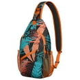 thumbnail image 1 of Botanical Leafy Shoulder Backpack - Colorful Exotic Daypack with Secure Zippers & Durable Material - Best for Travelers, Hikers, Aloha Style Enthusiasts, 1 of 5