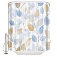 thumbnail image 1 of Botanical Leaves Bathroom Shower Curtains with 12 Hooks Waterproof Shower Curtain for Stalls and Bathtubs Orange Gray Blue Leaf Branches Modern Decorative Bathroom Privacy Curtain 36x72 Inches, 1 of 9