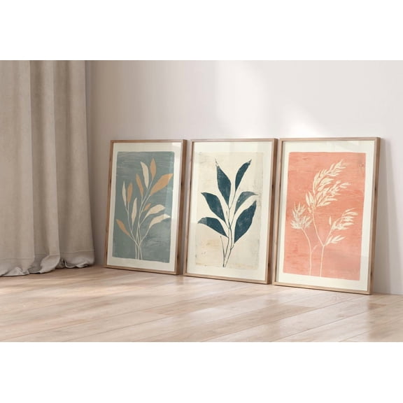 Botanical Leaves Block And Tryptich Poster, Set 3, Poster Only
