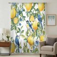 thumbnail image 1 of Botanical Lemon Sheer Curtains 63 Inches Long, Watercolor Blue Birds Green Leaves Light Filering Curtains, Breathable Simi Curtain Privacy Drapes for Living Room Bedroom Lightweight Window Treatment, 1 of 9