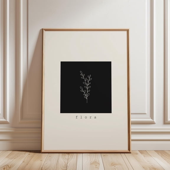 Botanical Line Drawing Minimal Plant Wall Decor Unframed Paper Print