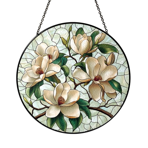 Botanical Magnolia Glass Style Window