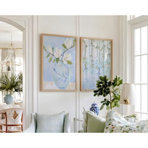Nantucket Library Botanical Magnolia Spanish Moss Southern Coastal Nantucket ...