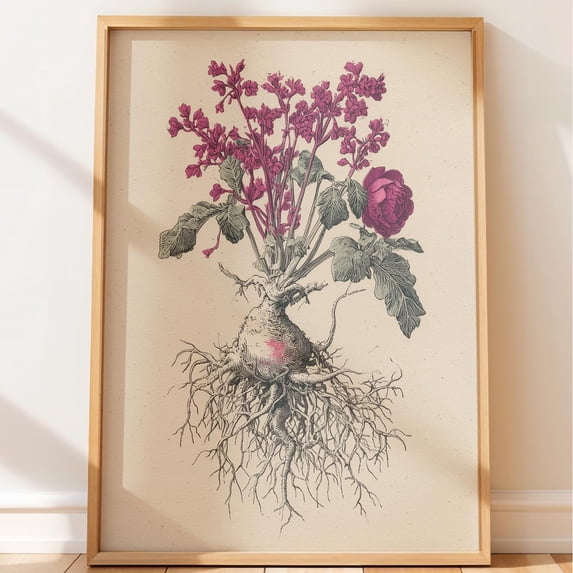 Botanical Mandrake Root Illustration Dark Academia Art Victorian Art ...