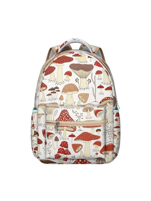 Botanical Mushroom Backpack Woodland Magical Forest Mushrooms and Boho Fairy Tale Design Cottagecore Aesthetic School Bag