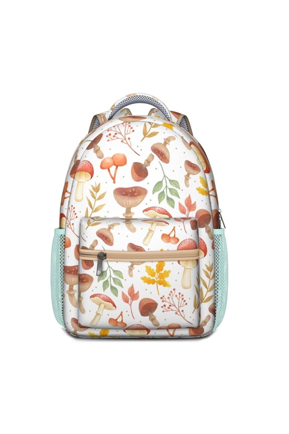 Botanical Mushroom Waterproof Bookbag - Spacious & Breathable Backpack with Spinal Support for Students