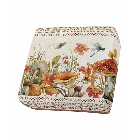 Botanical Mushrooms Couch Cushion Covers Stretch, Washable Sofa Seat Covers Individual Seat Cushion Sofa Slipcovers Retro Fall Wild Flowers Farmhouse Couch Cover Furniture Protector S-1PCS