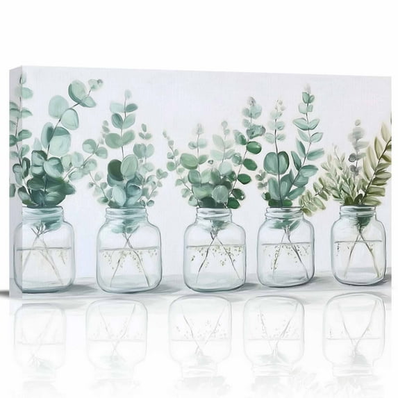 Botanical Natural Wood Color Home Wall Art 16" x 8" Home Decor for Livingroom Bedroom