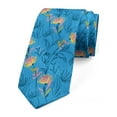 thumbnail image 1 of Botanical Necktie, Abstract Flowers, Dress Tie, 3.7", Sea Blue and Multicolor, by Ambesonne, 1 of 3